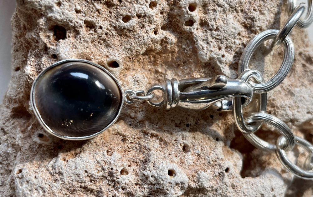 Auge der Santa Lucia 925 Silber mit Karabinerhaken